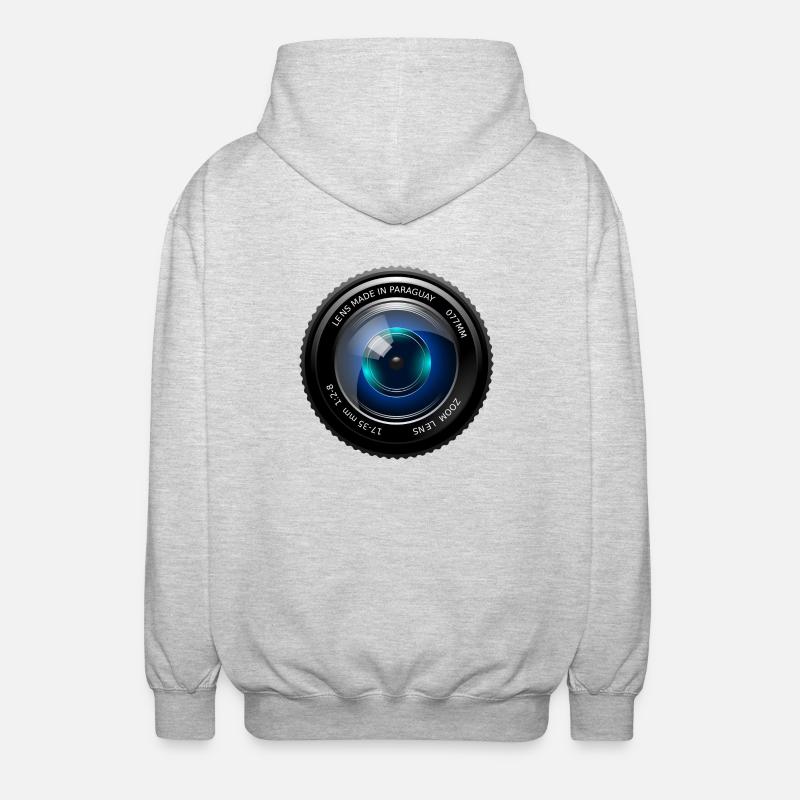 Camera lens - Unisex Hooded Jacket - light heather grey