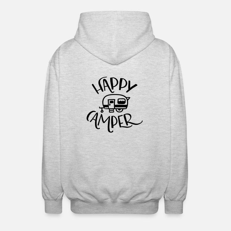 HEUREUX CAMPER - Veste à capuche unisexe - gris clair chiné