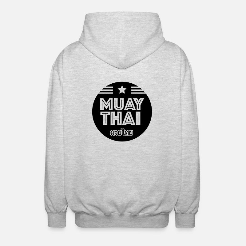Muay Thai - Unisex Kapuzenjacke - Hellgrau meliert