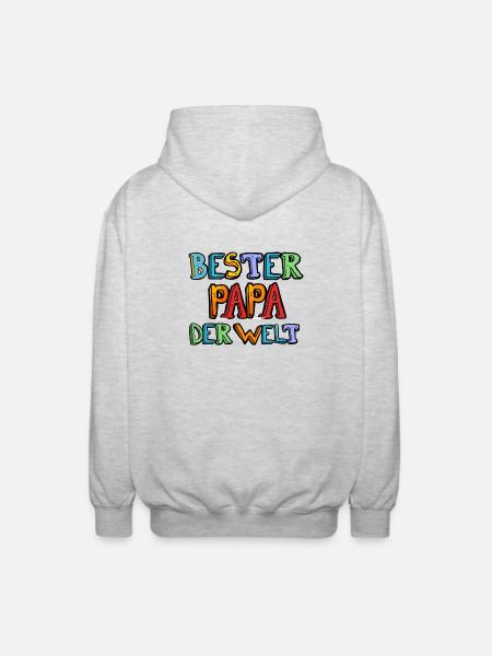 Bester Papa - Unisex Kapuzenjacke - Hellgrau meliert
