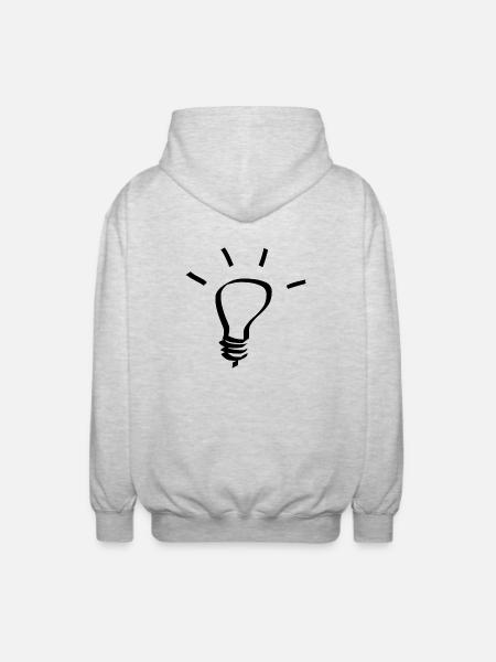 Light bulb idea gift - Unisex Hooded Jacket - light heather grey