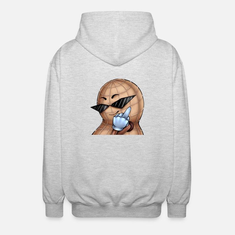 Mittelfinger Nuss - Unisex Kapuzenjacke - Hellgrau meliert