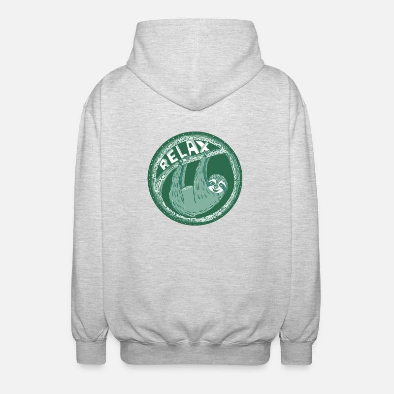 Relax - Vert Sloth - Veste à capuche unisexe - gris clair chiné