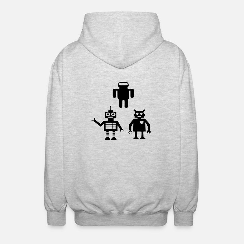 Roboter Android - Unisex Kapuzenjacke - Hellgrau meliert