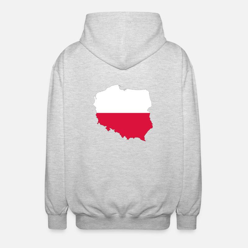 Poland gift country - Unisex Hooded Jacket - light heather grey