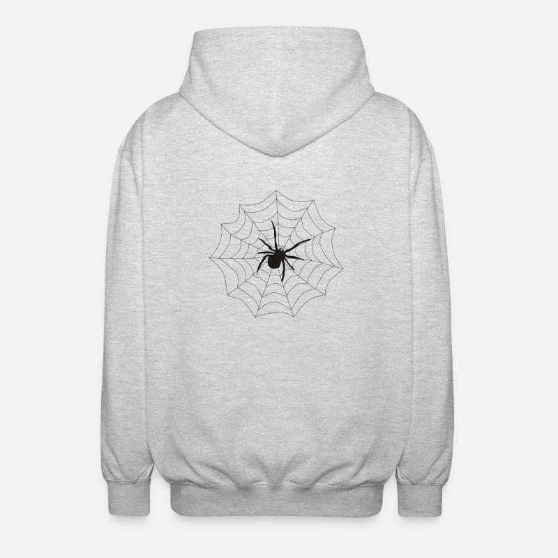 Spinne Netz - Unisex Kapuzenjacke - Hellgrau meliert
