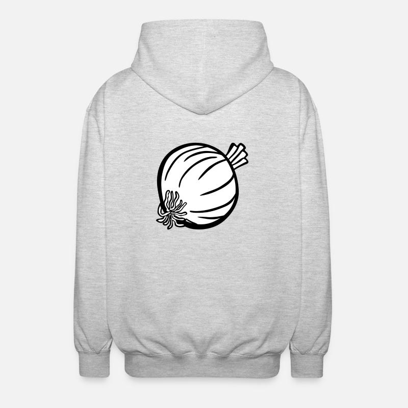 oignons oignon légume Halloween vegetables37 - Veste à capuche unisexe - gris clair chiné
