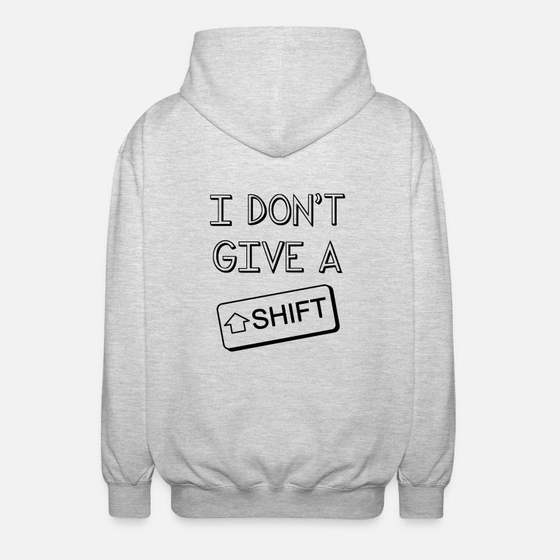 I don't give a Shift - Veste à capuche unisexe - gris clair chiné
