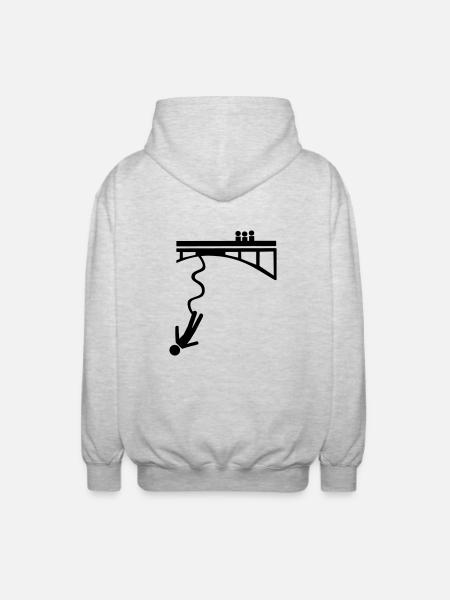 Bungee jumping - Unisex Kapuzenjacke - Hellgrau meliert
