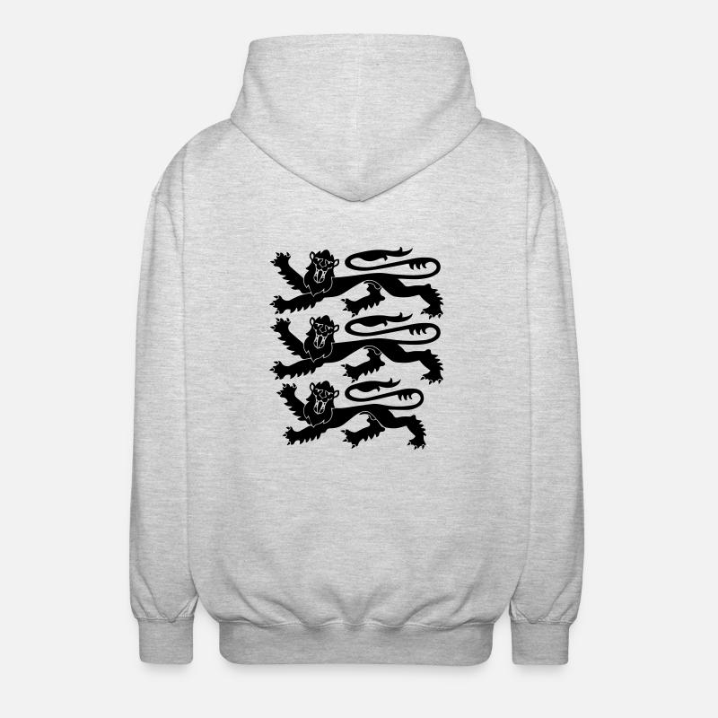 England Three Lions - Unisex hættejakke. - lysegrå meleret