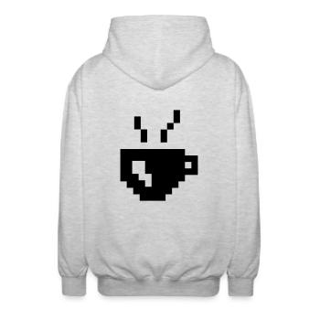 Coffee Pixel - Veste à capuche unisexe - gris clair chiné - Dos - AI Model Male 185 light (185cm)