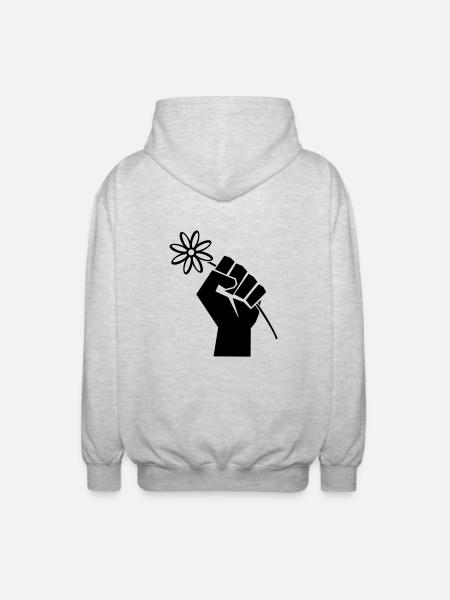 Freedom Fist - Unisex Hooded Jacket - light heather grey