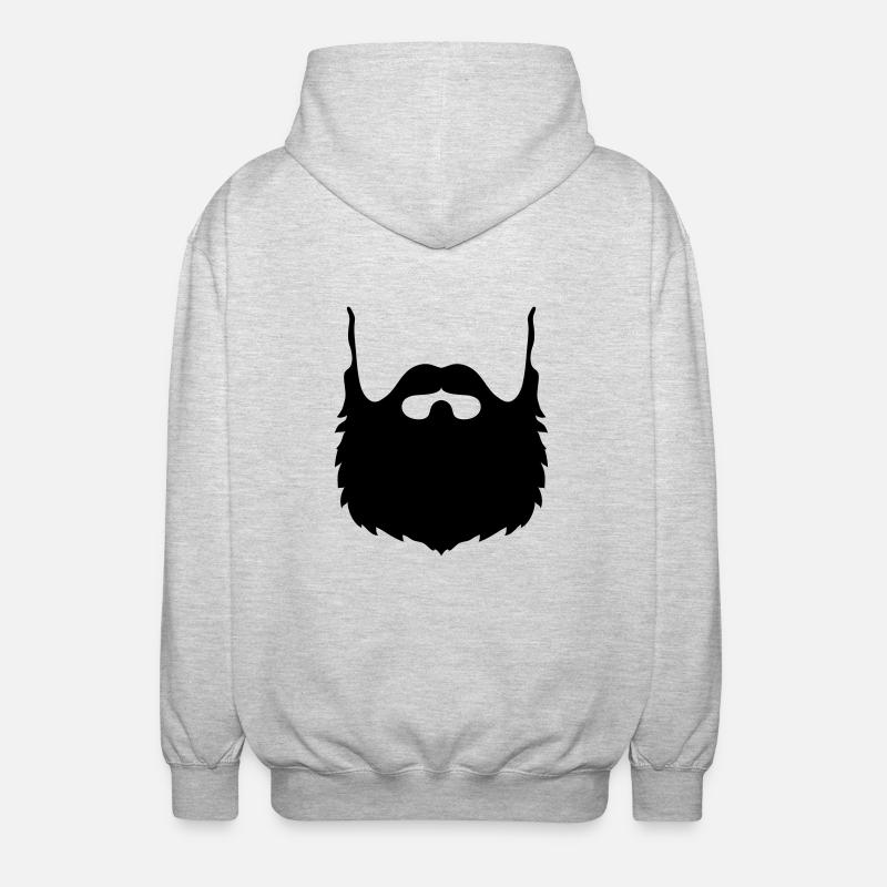 Bart - Beard - Moustache - Unisex Hooded Jacket - light heather grey