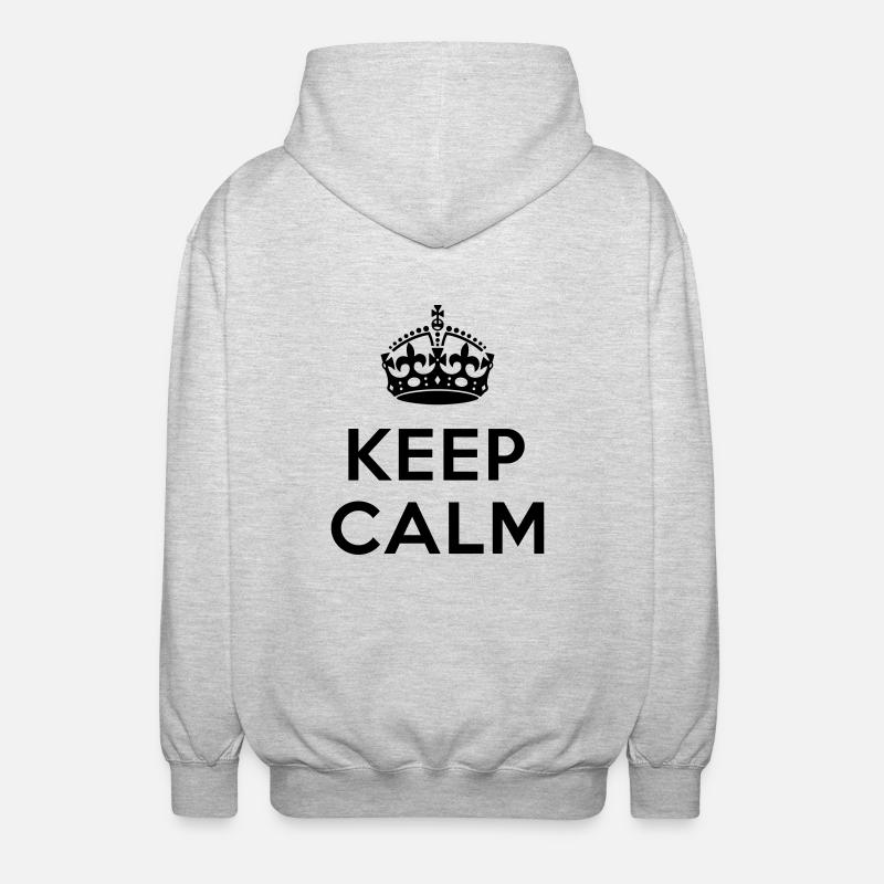 Keep calm Your Text - Veste à capuche unisexe - gris clair chiné