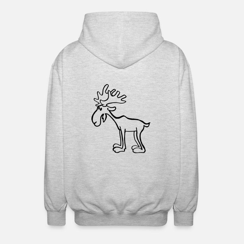 Elch - Unisex Kapuzenjacke - Hellgrau meliert
