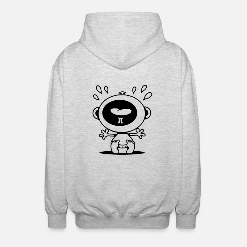 Bébé pleure - Veste à capuche unisexe - gris clair chiné