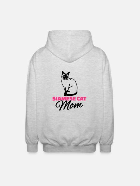 Siamkatze - Unisex Kapuzenjacke - Hellgrau meliert