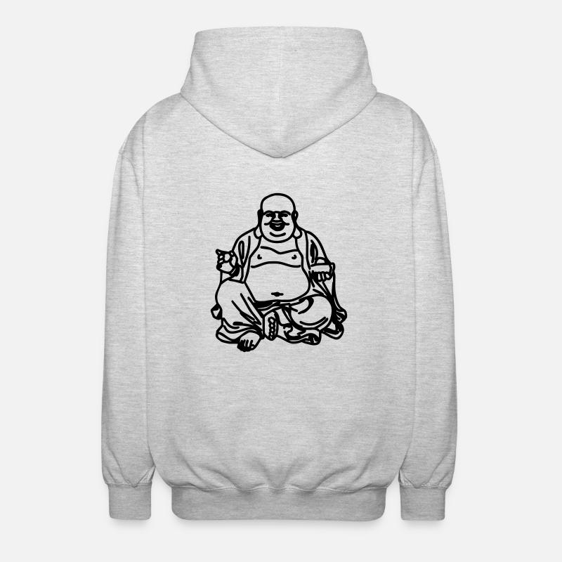 buddha - Unisex Kapuzenjacke - Hellgrau meliert