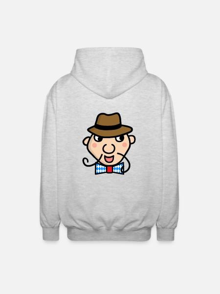 Bayer mit Fliege - Unisex Kapuzenjacke - Hellgrau meliert