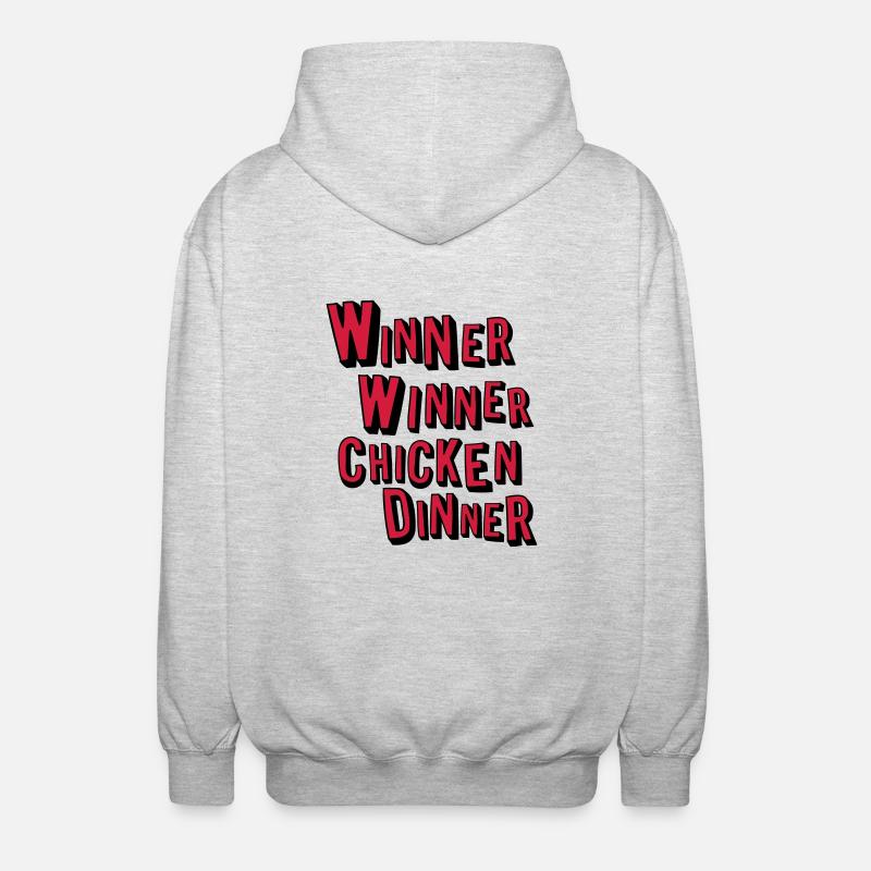 winner winner chicken dinner - Unisex Kapuzenjacke - Hellgrau meliert