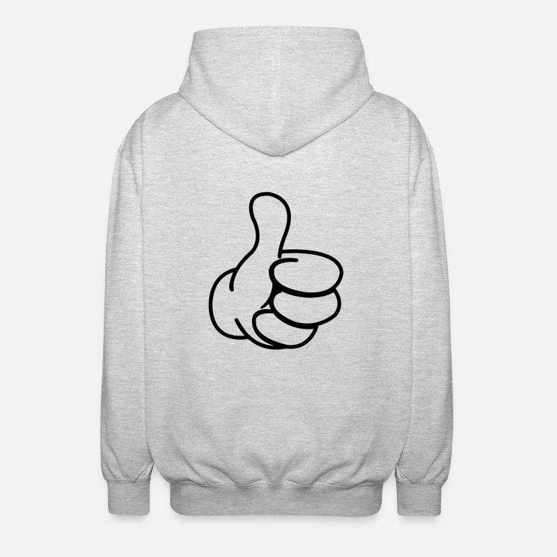 like_hand_01 - Unisex Hooded Jacket - light heather grey