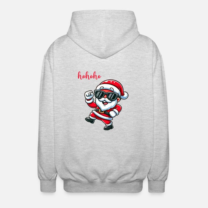 weihnachtsmann hohoho - Unisex Kapuzenjacke - Hellgrau meliert