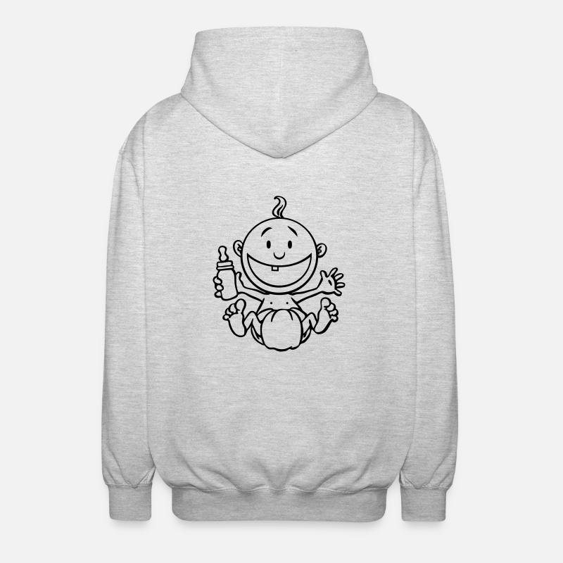 Le bébé rit. - Veste à capuche unisexe - gris clair chiné