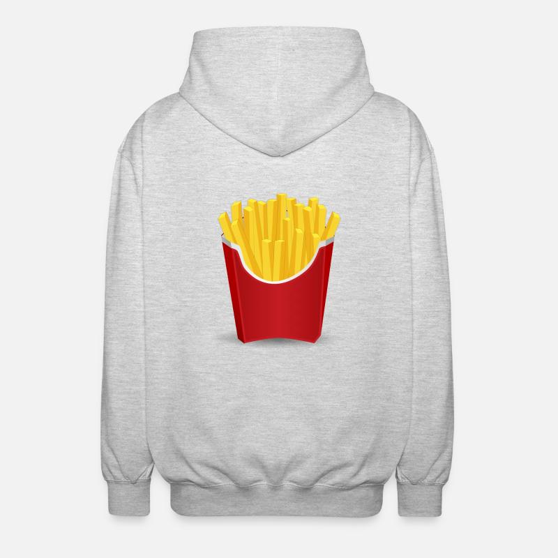 Pommes Geschenkidee - Unisex Kapuzenjacke - Hellgrau meliert
