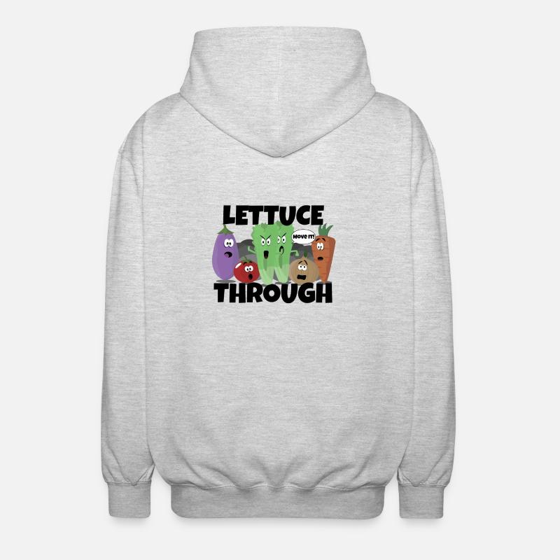 Through Lettuce - Unisex Hooded Jacket - light heather grey
