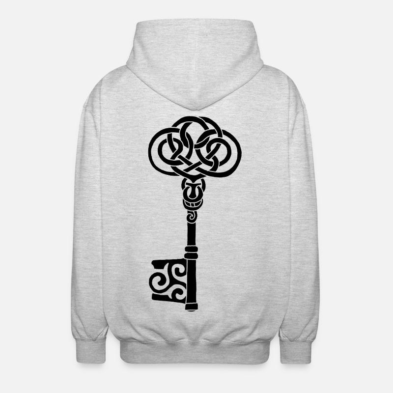 Clé celtique noire - Veste à capuche unisexe - gris clair chiné