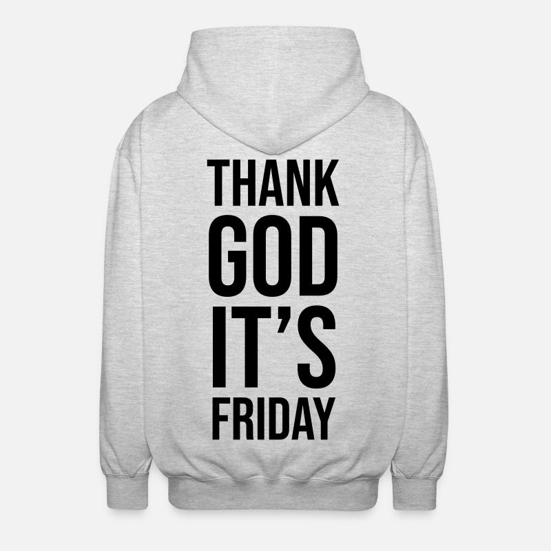 Dieu merci, c’est vendredi - Veste à capuche unisexe - gris clair chiné