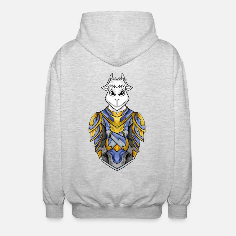 Ritter Ziege cool - Unisex Kapuzenjacke - Hellgrau meliert