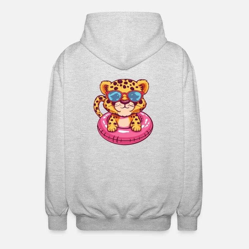 Leopard Comic Cool - Unisex Kapuzenjacke - Hellgrau meliert