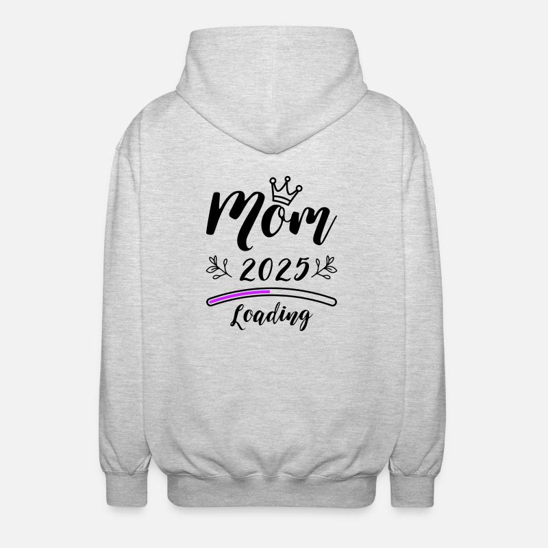 Mama 2025 Mom Loading - Unisex Kapuzenjacke - Hellgrau meliert