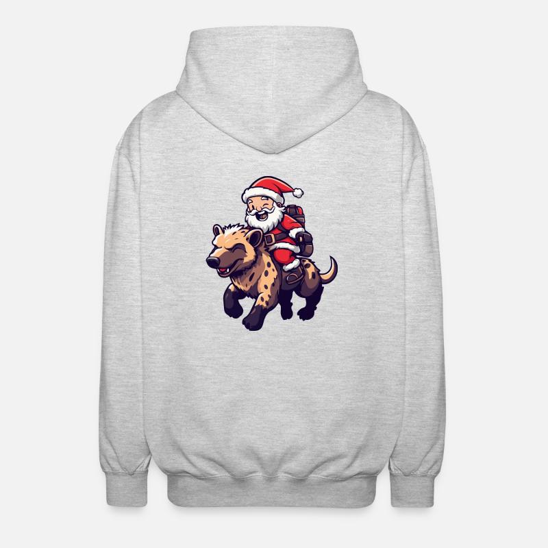Hyène Père Noël - Veste à capuche unisexe - gris clair chiné