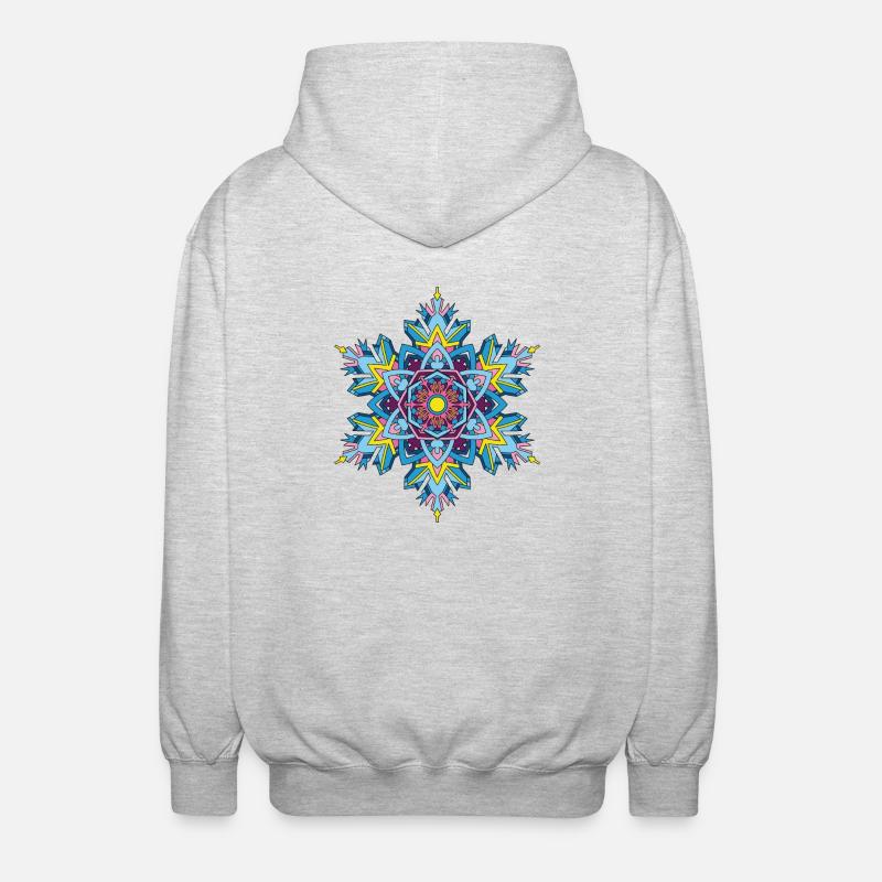 Flocons de neige Mandala - Veste à capuche unisexe - gris clair chiné