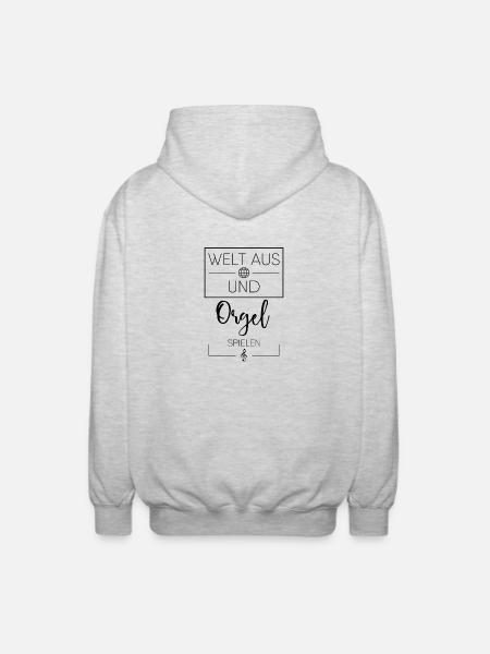 Orgel Instrument Geschenk - Unisex Kapuzenjacke - Hellgrau meliert