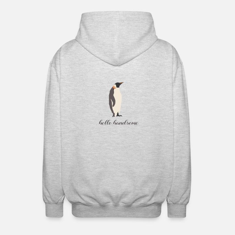hello handsome - Unisex Kapuzenjacke - Hellgrau meliert