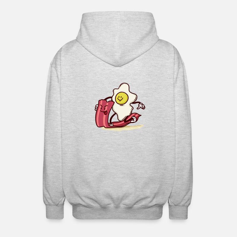 Ei reitet Bacon-Scheibe - Unisex Kapuzenjacke - Hellgrau meliert