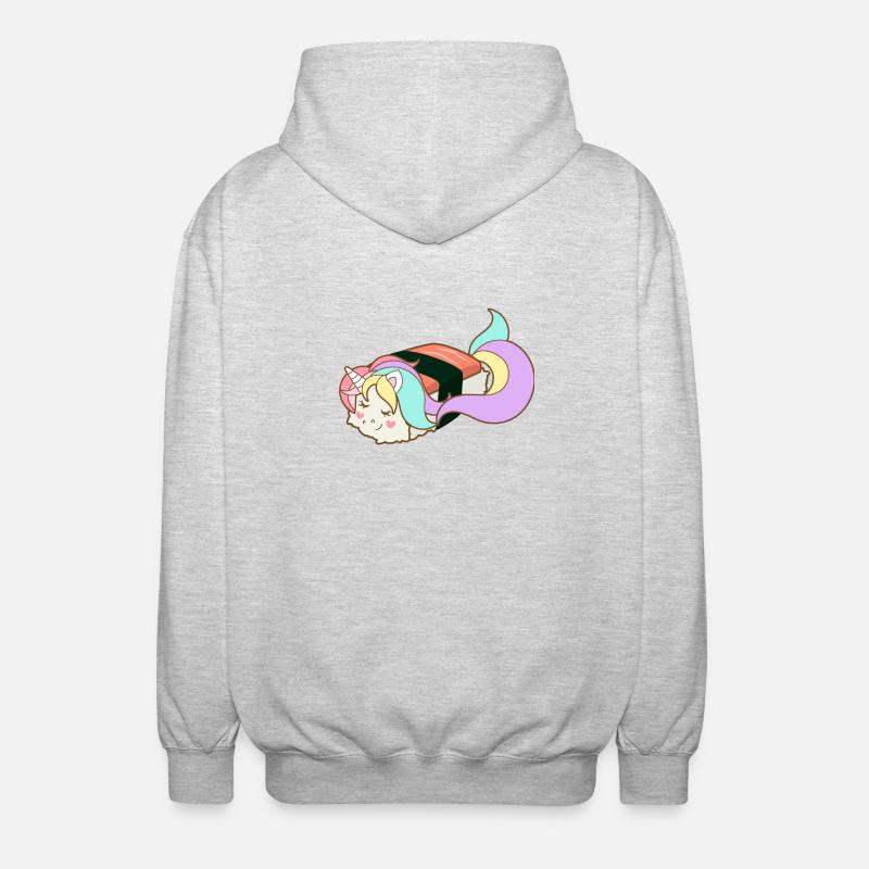 Sushi Einhorn - Unisex Kapuzenjacke - Hellgrau meliert