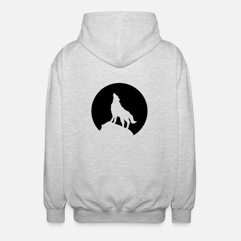 Wolf - Unisex Kapuzenjacke - Hellgrau meliert