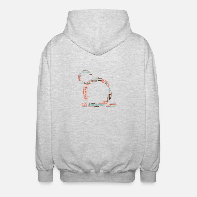 Cloud Agile Project Management - Veste à capuche unisexe - gris clair chiné