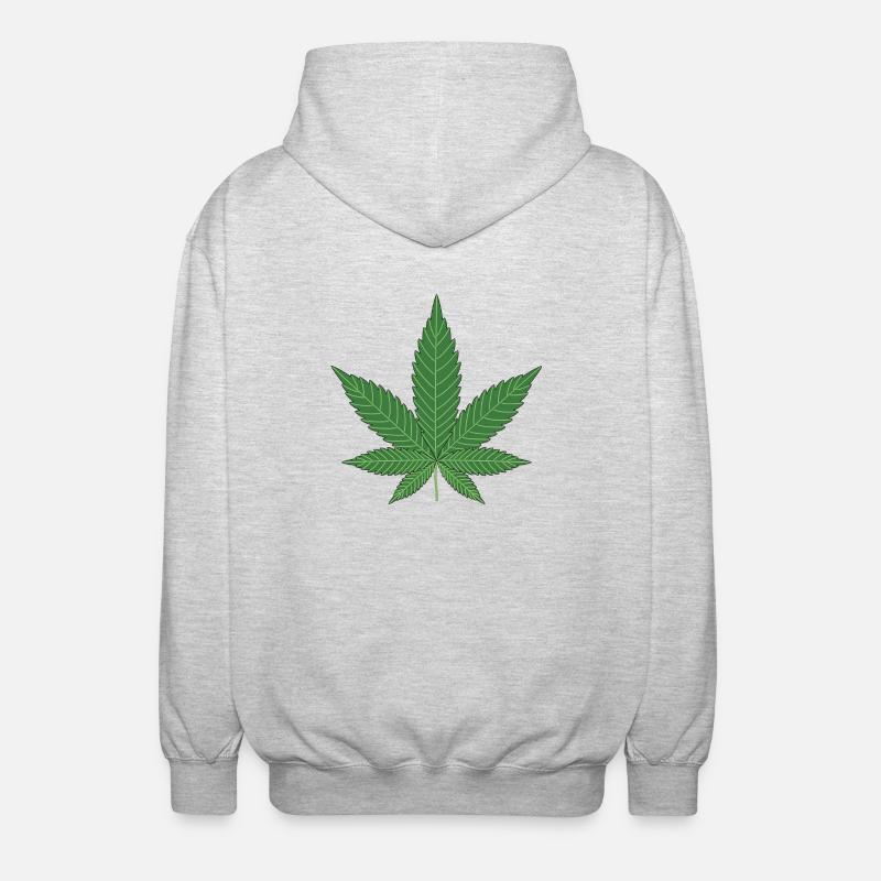 Hanfblatt Geschenk Idee - Unisex Kapuzenjacke - Hellgrau meliert