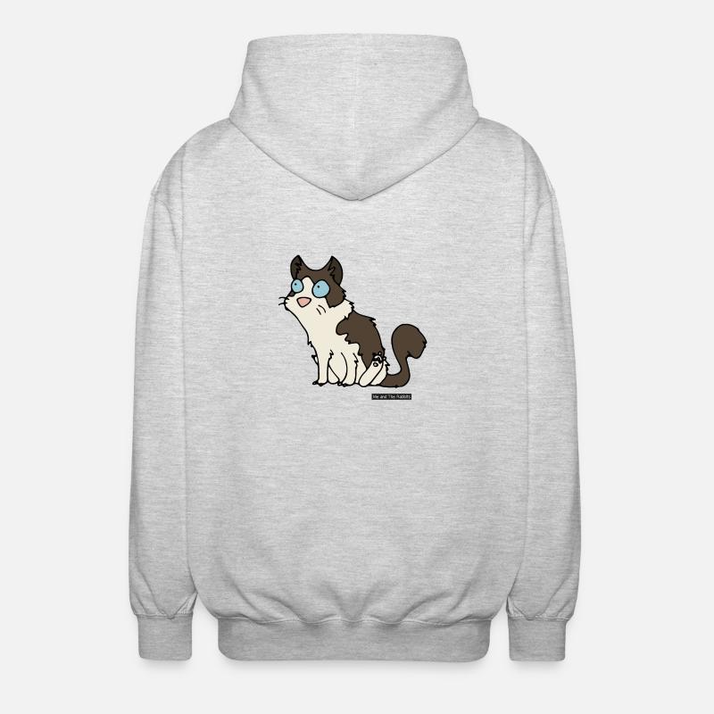 Cat - ragdoll - Unisex Hooded Jacket - light heather grey