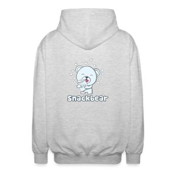 Snack bear / snack bear with heart - Unisex Hooded Jacket - light heather grey - Back - AI Model Male 185 light (185cm)