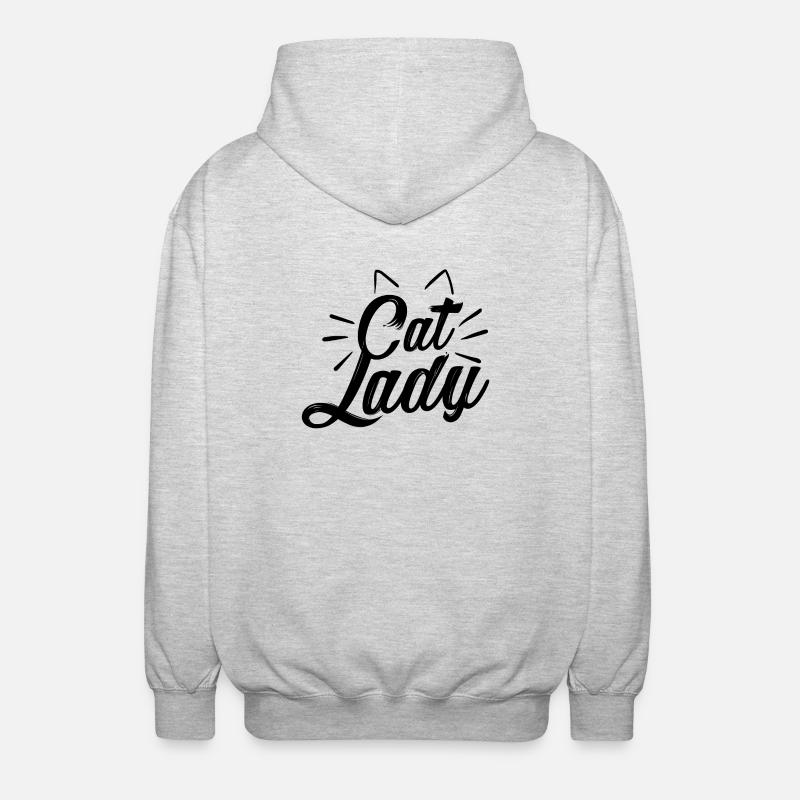 Katzen Dame Geschenk Idee - Veste à capuche unisexe - gris clair chiné