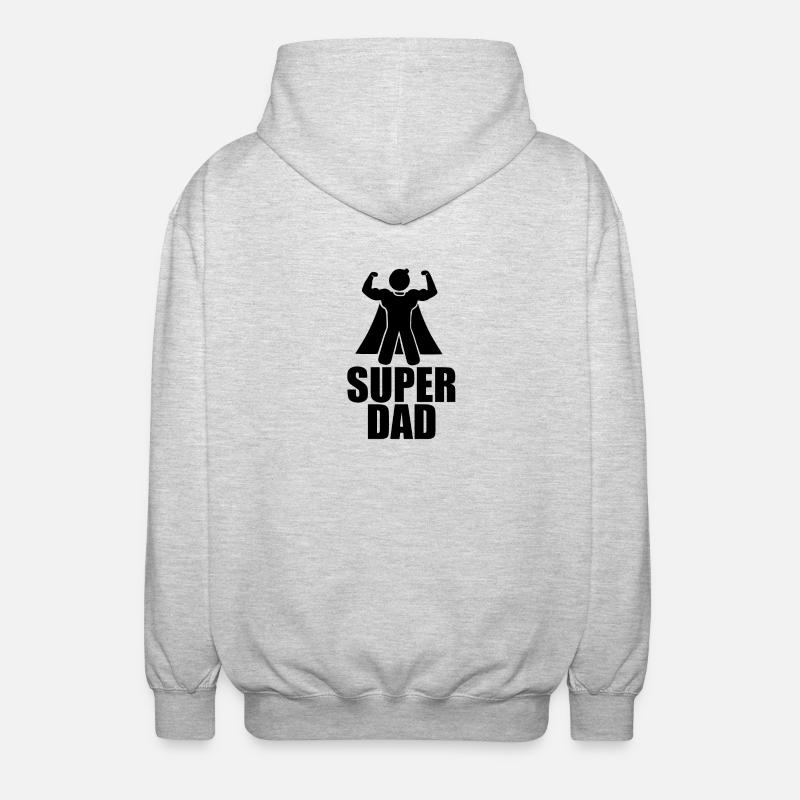 "SUPER DAD" Tshirt - Geschenkidee - Unisex Kapuzenjacke - Hellgrau meliert