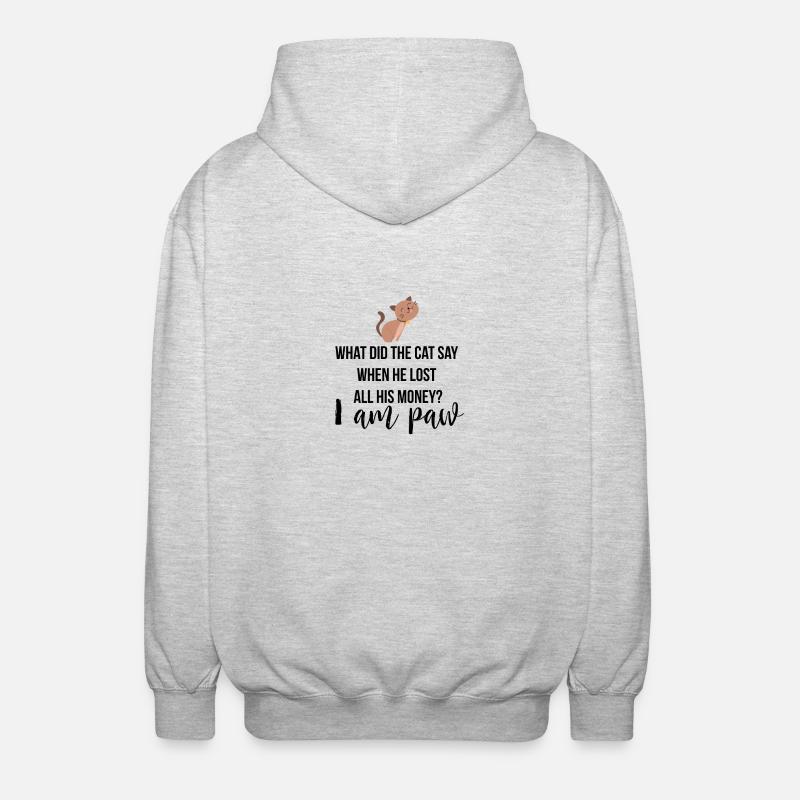 Qu'est-ce que le chat dit - Veste à capuche unisexe - gris clair chiné