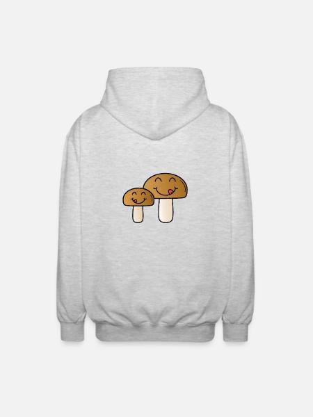 Pilze - Unisex Kapuzenjacke - Hellgrau meliert