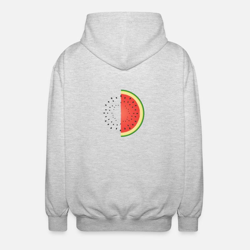 wassermelone - Unisex Kapuzenjacke - Hellgrau meliert